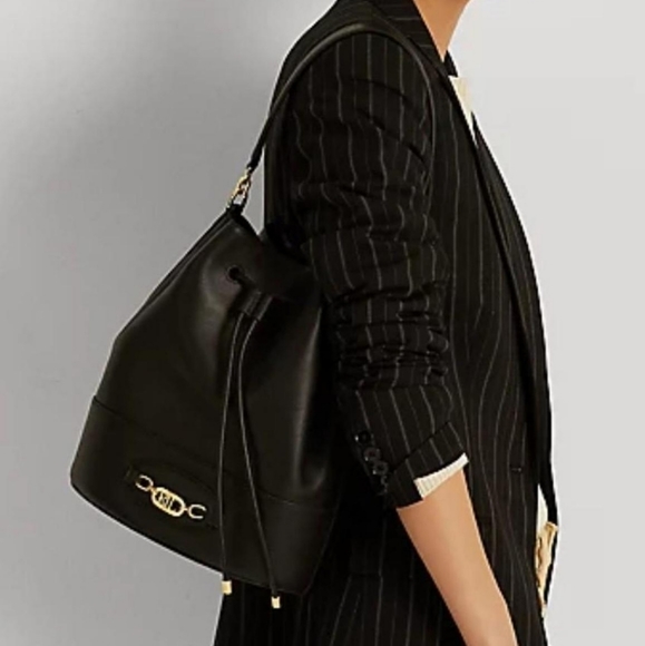 Ralph Lauren Leather Large Andie Drawstring Bag - Picture 8 of 8